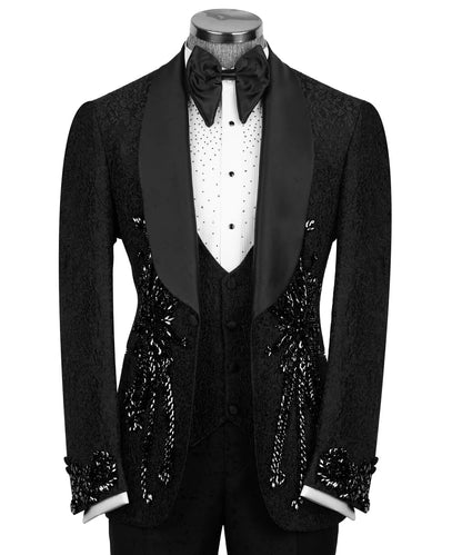 Exclusive Tuxedo With Crystal Embellished