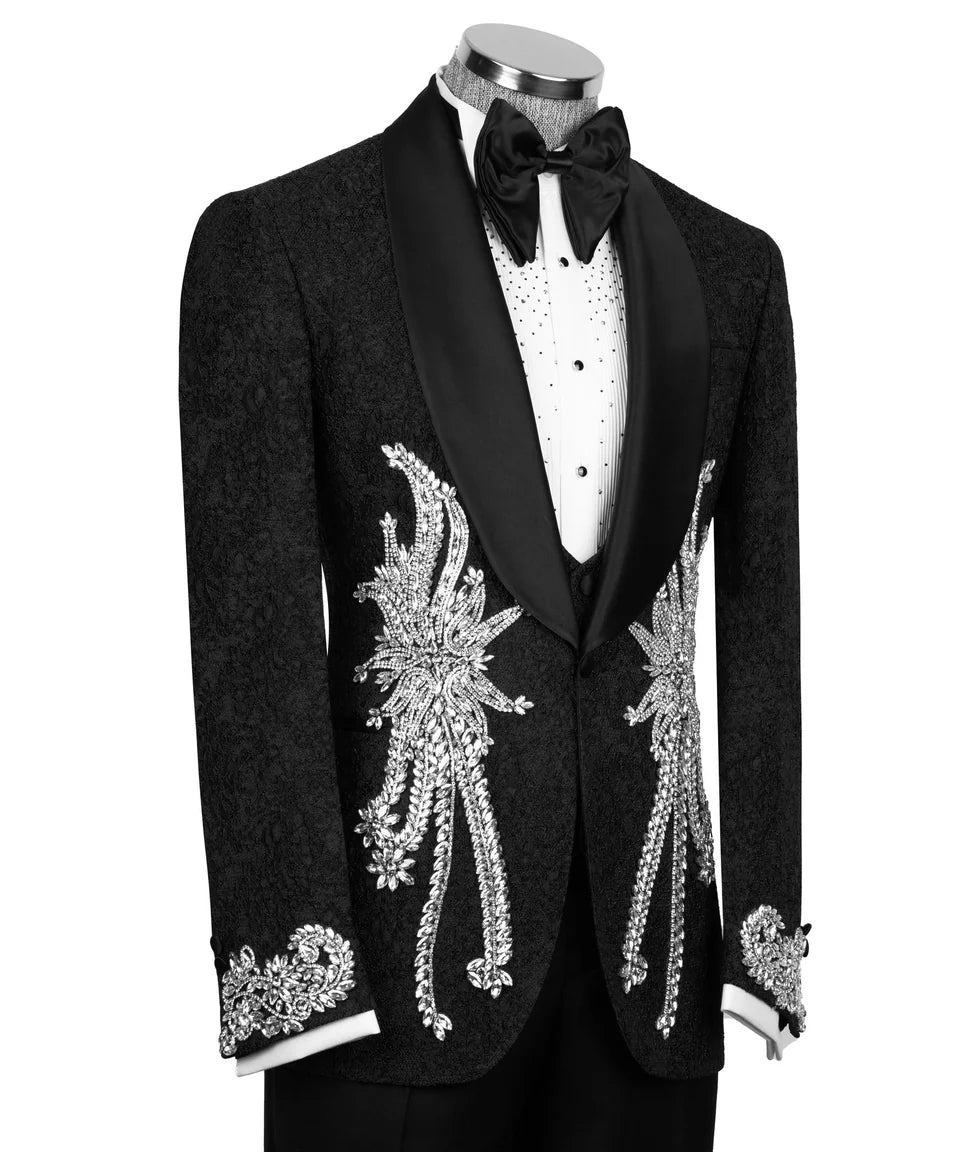 Exclusive Tuxedo With Crystal Embellished