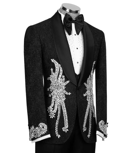 Exclusive Tuxedo With Crystal Embellished