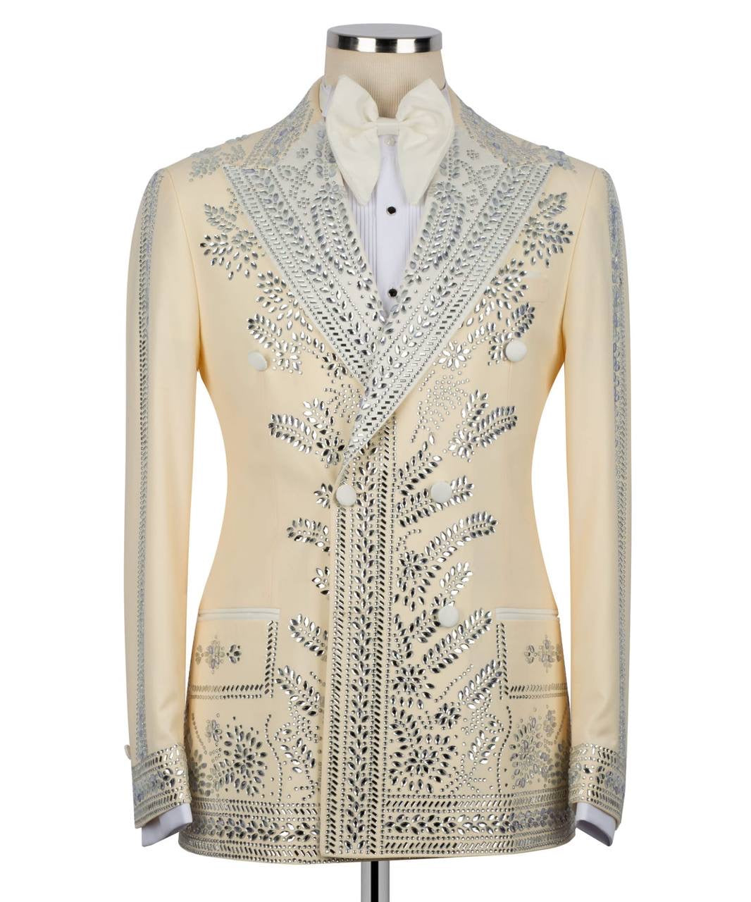 Double Breasted With Crystal Embroidered