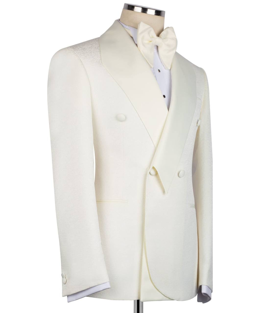 Cream Tuxedo with Custom Collar Design