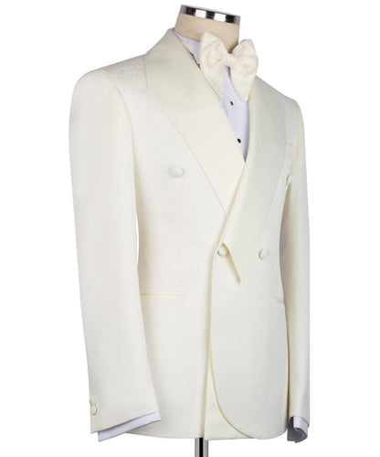 Cream Tuxedo with Custom Collar Design