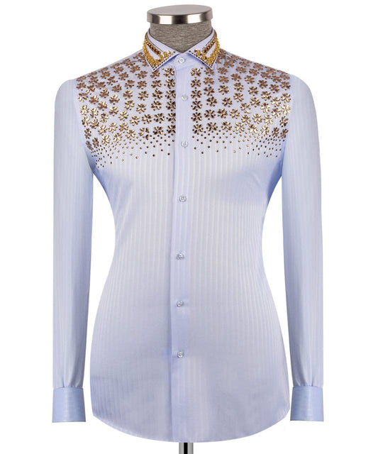 Stone Embroidered Cotton Shirt