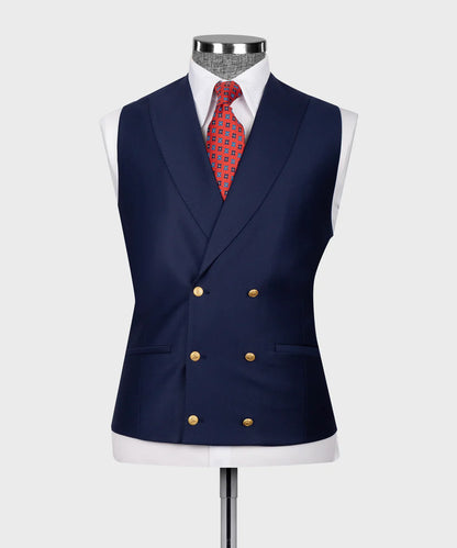 Traje de negocios con botones dorados