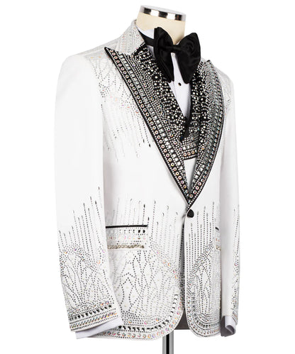 Exclusice Three Piece White Tuxedo