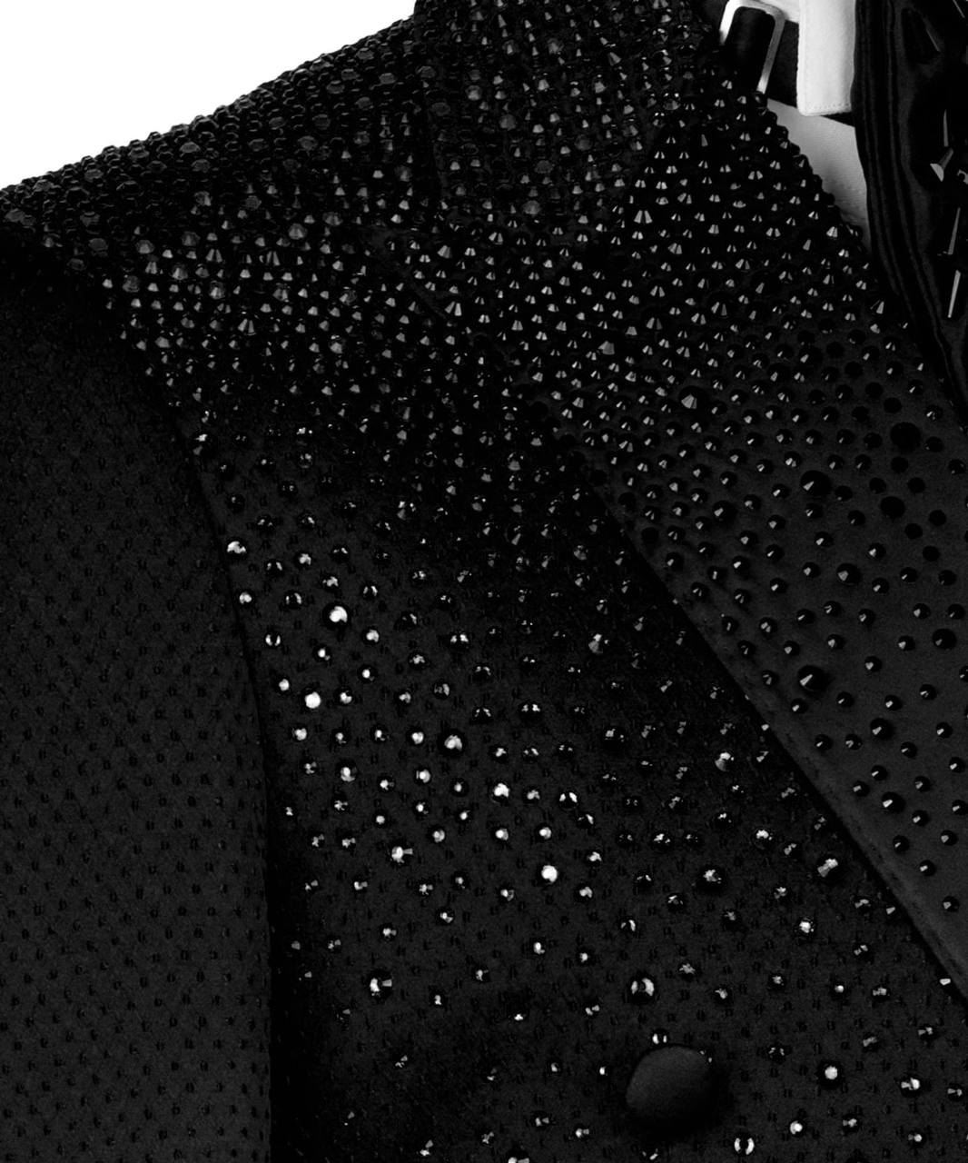 Stone Embellished Black Tuxedo