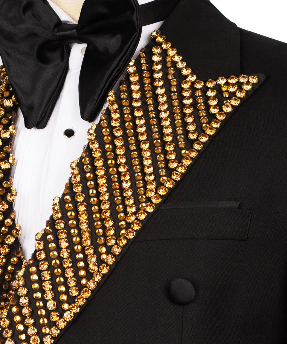 Stone Embellished Lapel Tuxedo