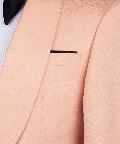 Textured Orange Tuxedo Set