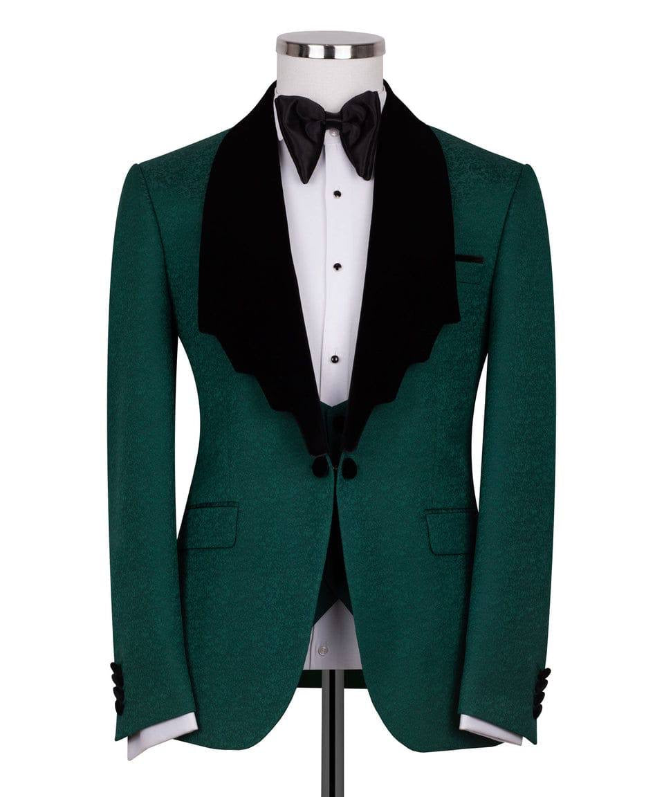 Green Stair-Step Collar Tuxedo