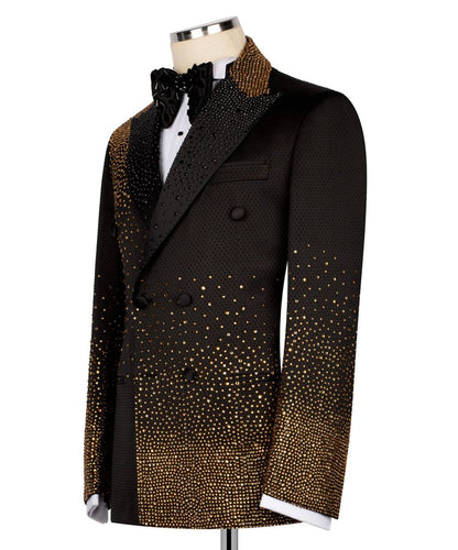 Stone Embellished Black Tuxedo
