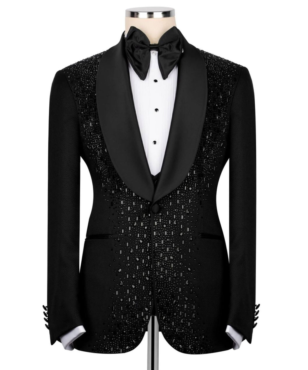 Rhinestone Embellished Black Tuxedo