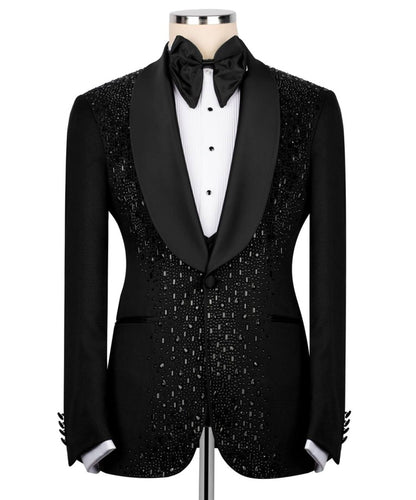 Rhinestone Embellished Black Tuxedo