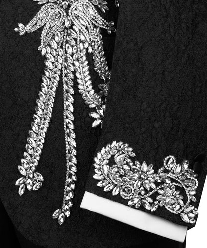 Exclusive Tuxedo With Crystal Embellished