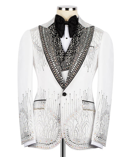 Exclusice Three Piece White Tuxedo