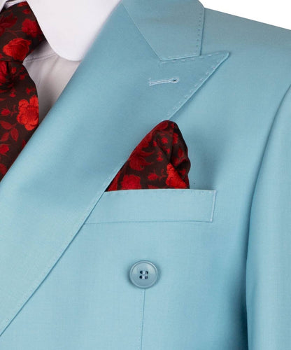 Sky Blue Double Breasted Suit