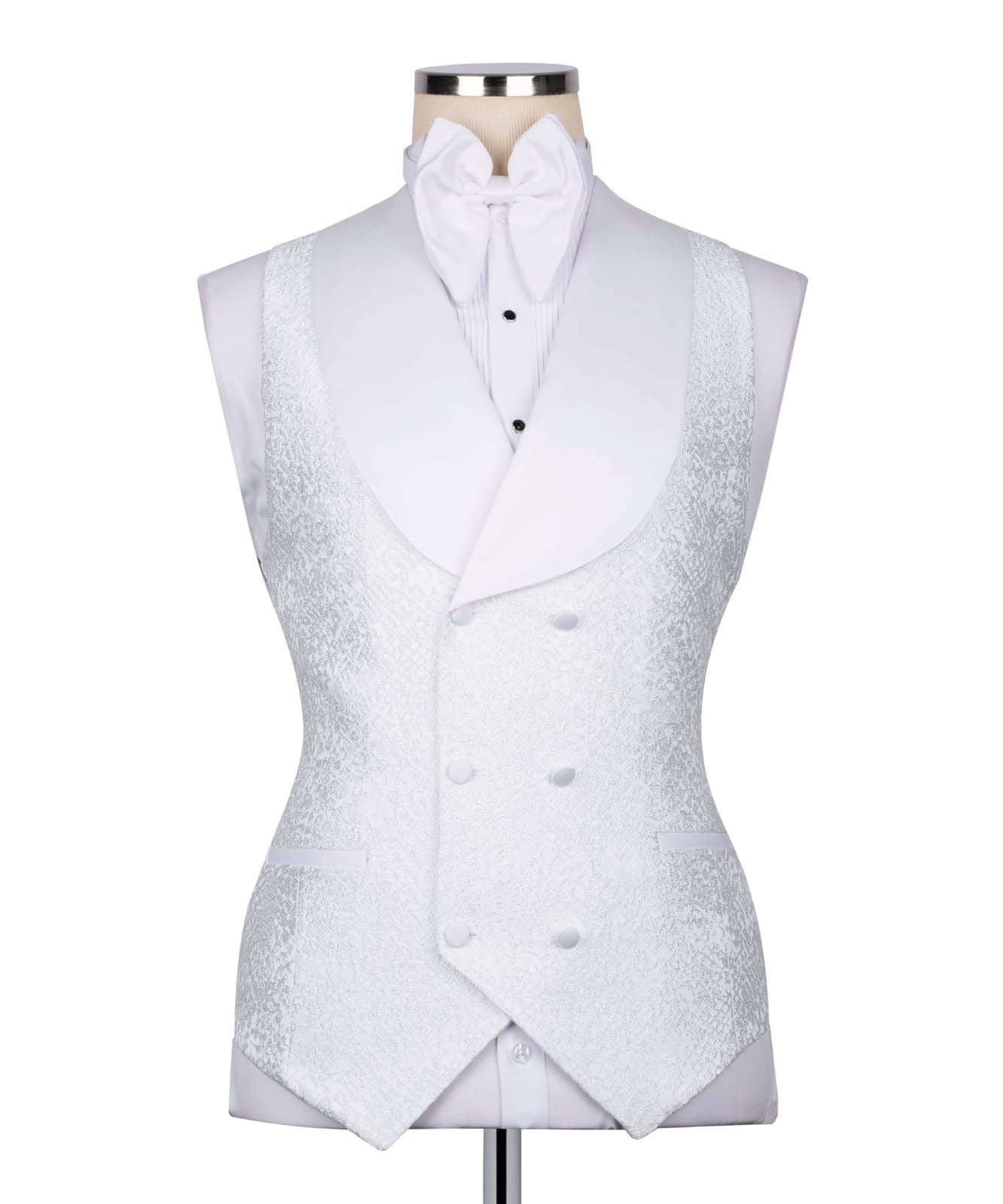 Patterned White Tuxedo Set