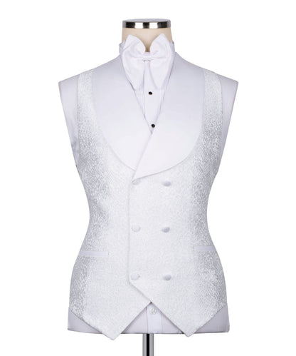 Patterned White Tuxedo Set