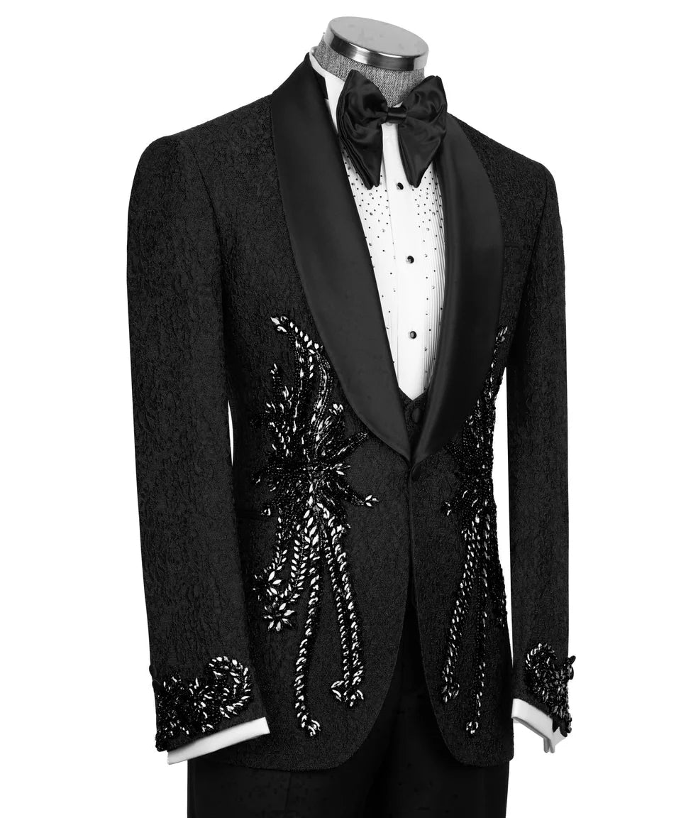 Exclusive Tuxedo With Crystal Embellished