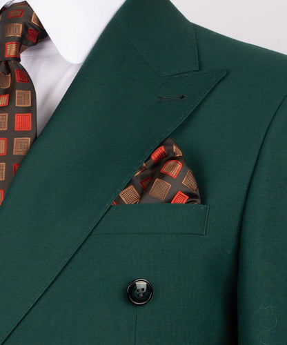 Forest Green Double Breasted Suit