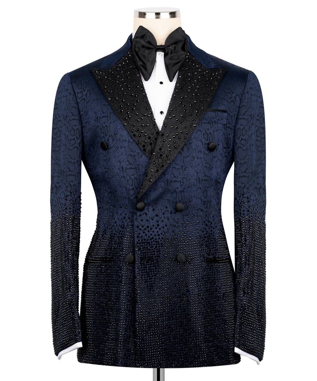 Navy Rhinestone Tuxedo