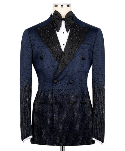 Navy Rhinestone Tuxedo