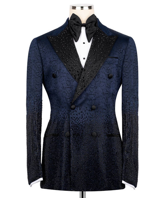 Navy Rhinestone Tuxedo