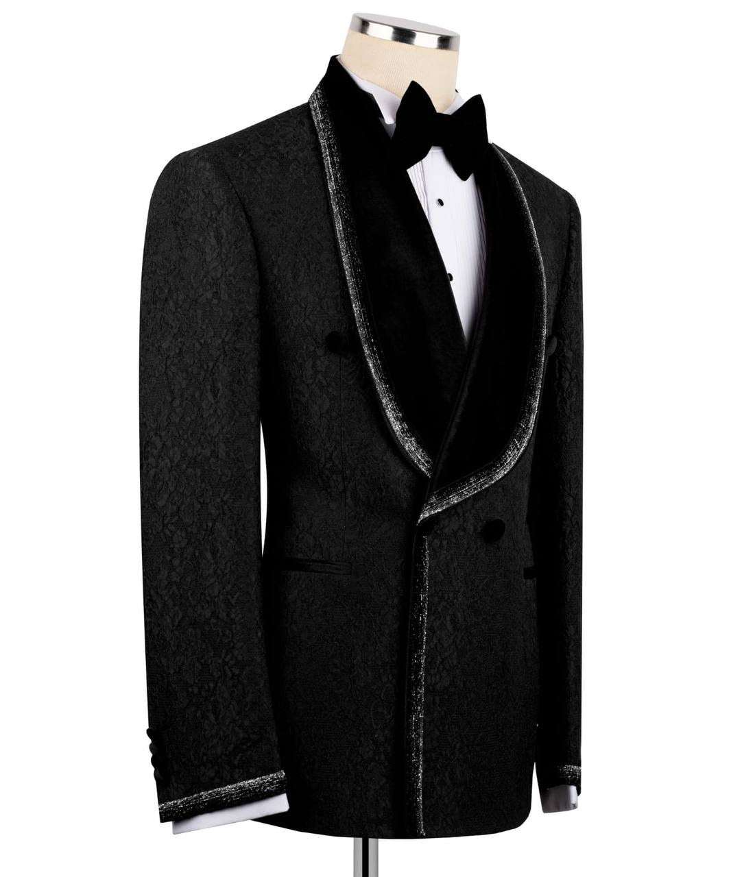 Black Tuxedo with Custom Lapel Design