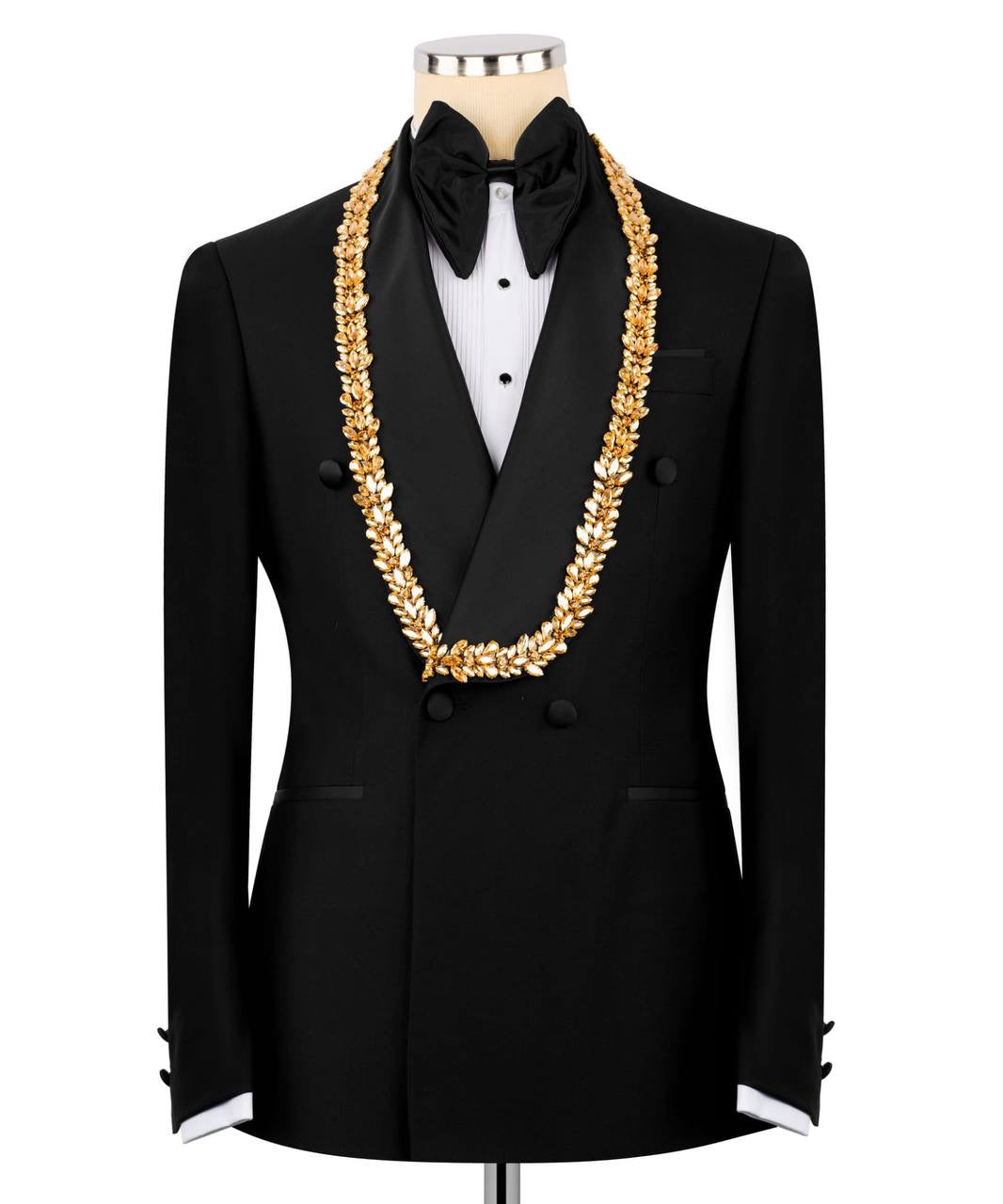 Gold Embellished Black Tuxedo