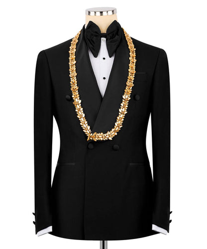 Gold Embellished Black Tuxedo