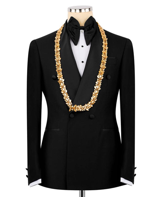 Gold Embellished Black Tuxedo