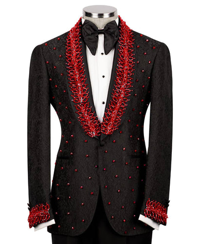 Exclusive Tuxedo With Stone Embellished