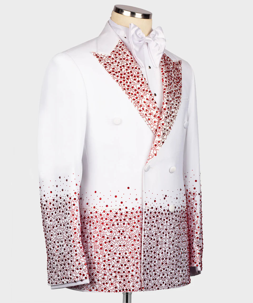 Exclusive Red Stone Embrıored Tuxedo