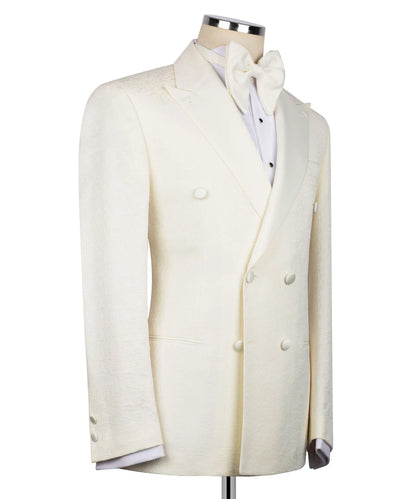 Double Breasted Cream Tuxedo