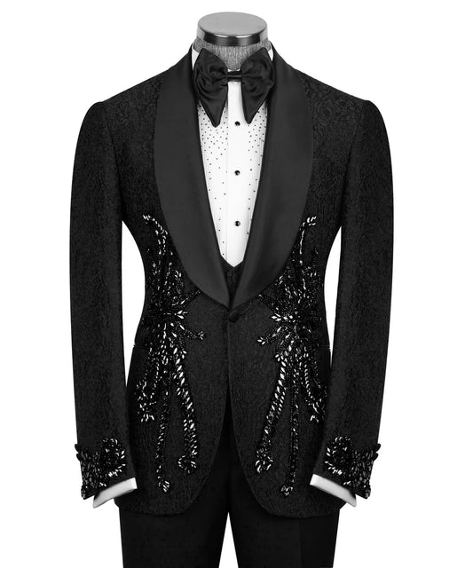 Exclusive Tuxedo With Crystal Embellished