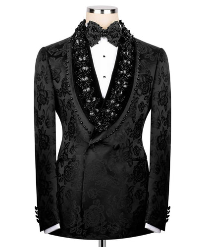 Floral Pattern Embellished Tuxedo
