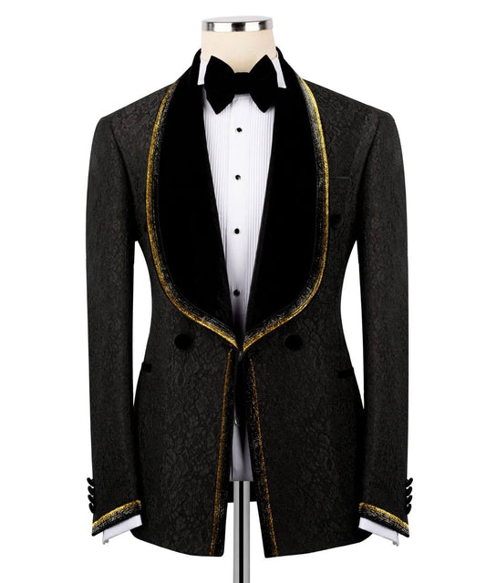 Black Tuxedo with Custom Lapel Design