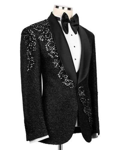 Sparkling Tuxedo with Crystal Embellished