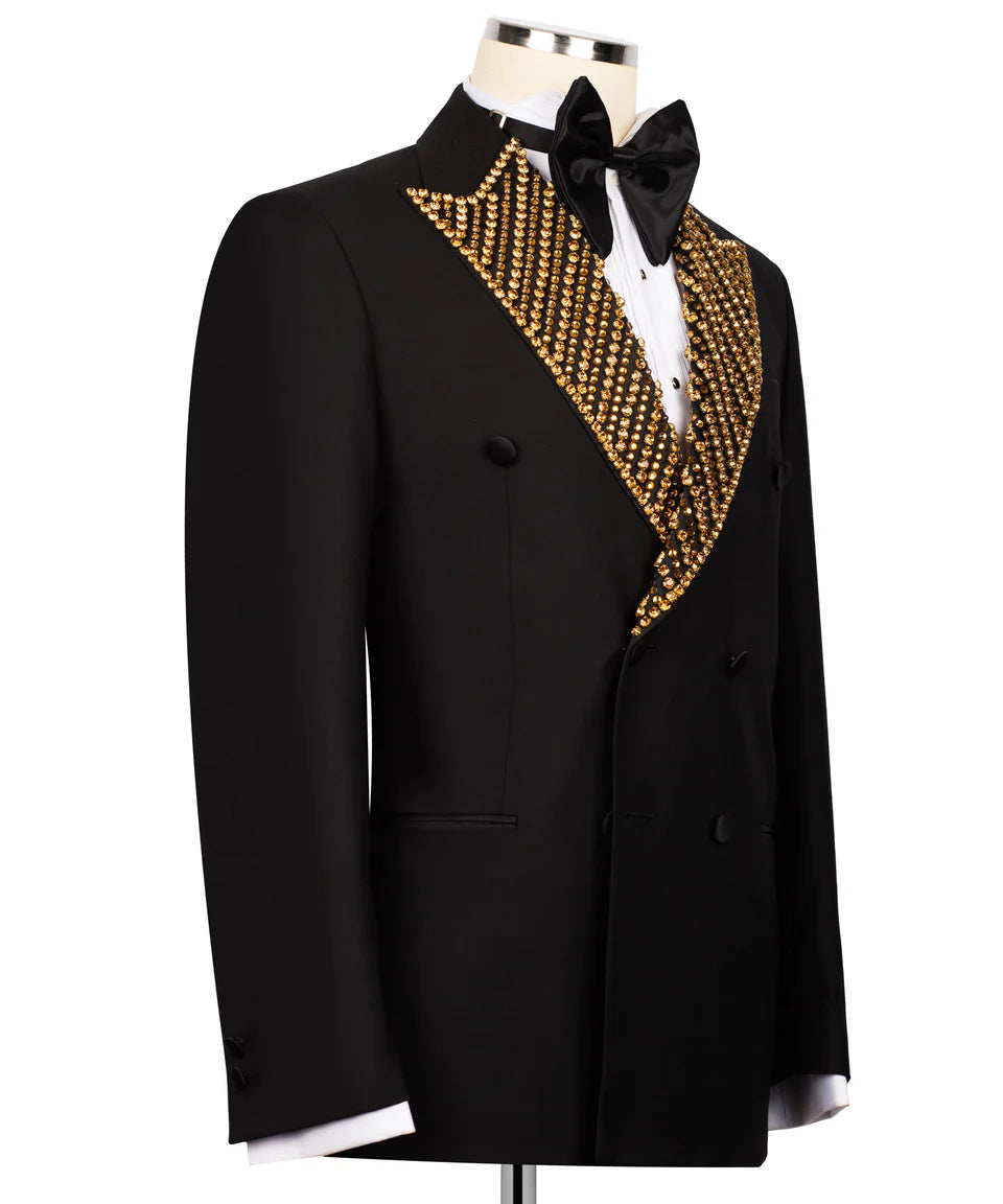 Stone Embellished Lapel Tuxedo