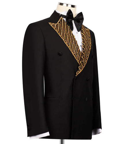 Stone Embellished Lapel Tuxedo
