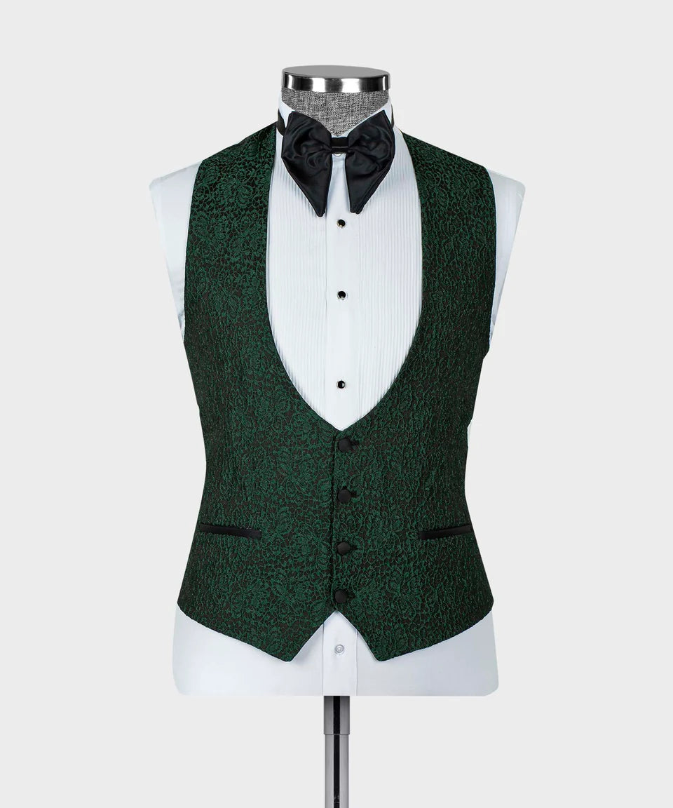 Satin Collar Green Tuxedo