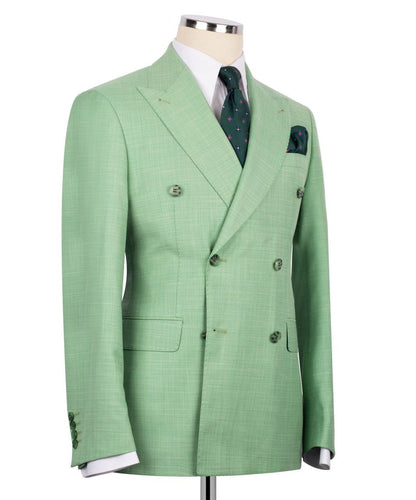 Double Breasted Green Suit