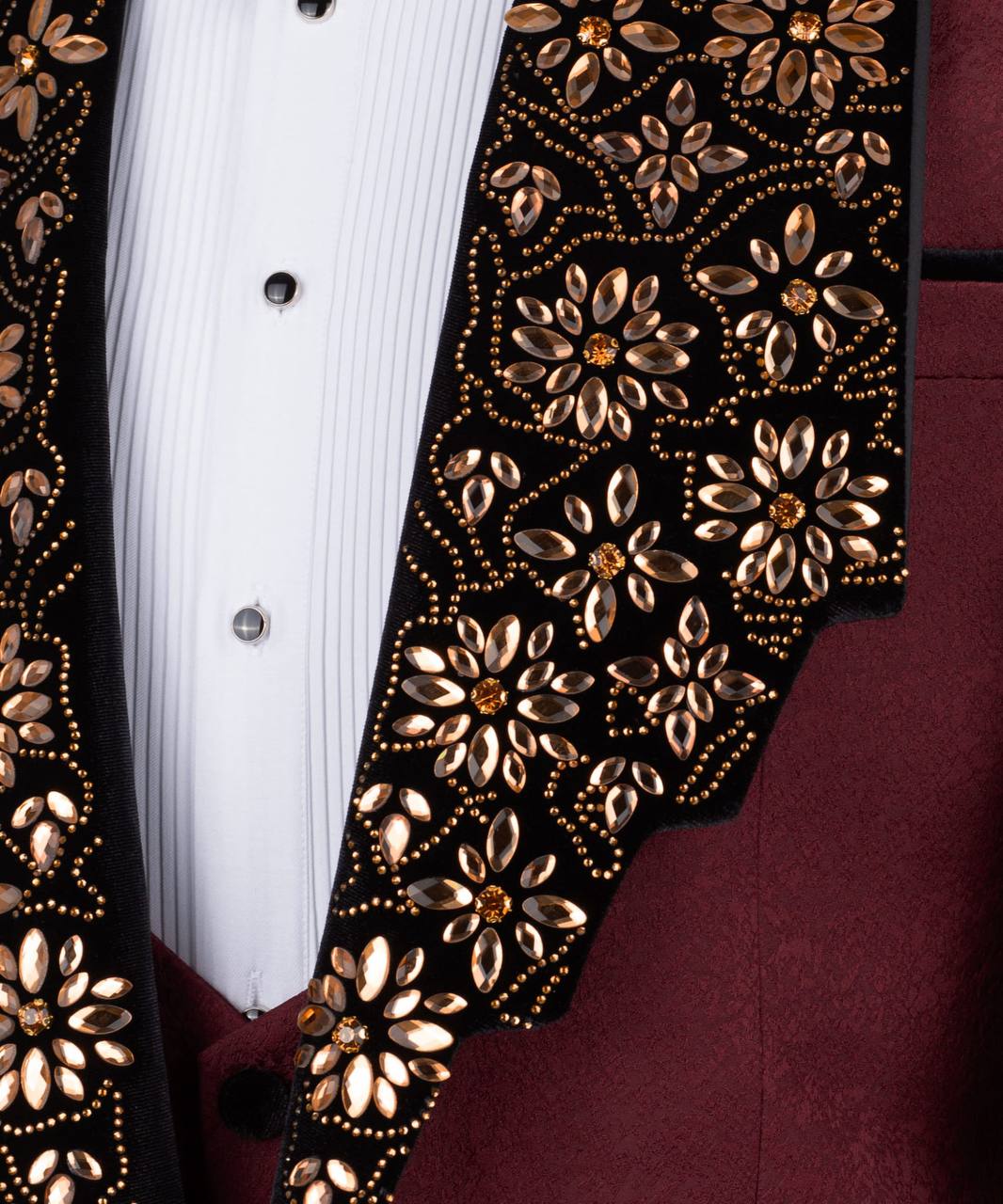 Staircase Lapel Stone Embellished Tuxedo