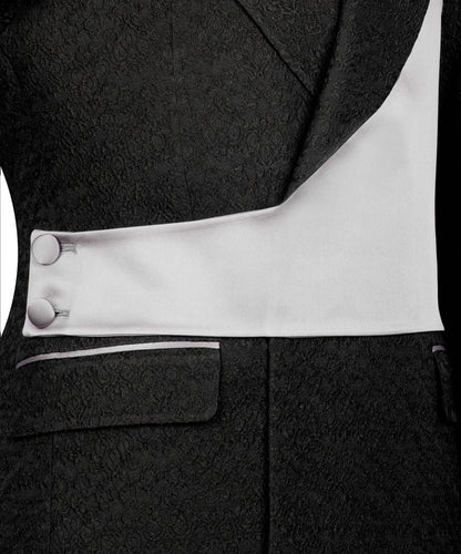 Custom Designed Tuxedo with Crossover Satin Panel