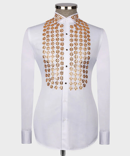Crystal Embellished White Shirt