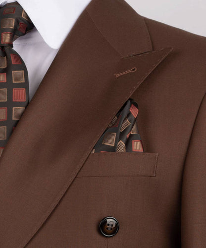 Chestnut Brown Double Breasted Suit