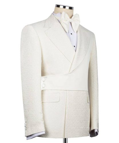 Custom Designed Tuxedo with Crossover Satin Panel