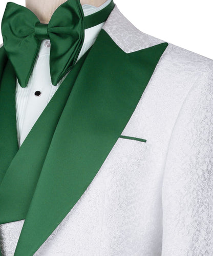Patterned Tuxedo With Green Collar