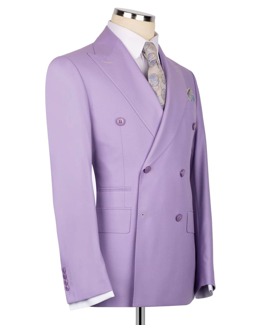 Purple Double Breasted Suit