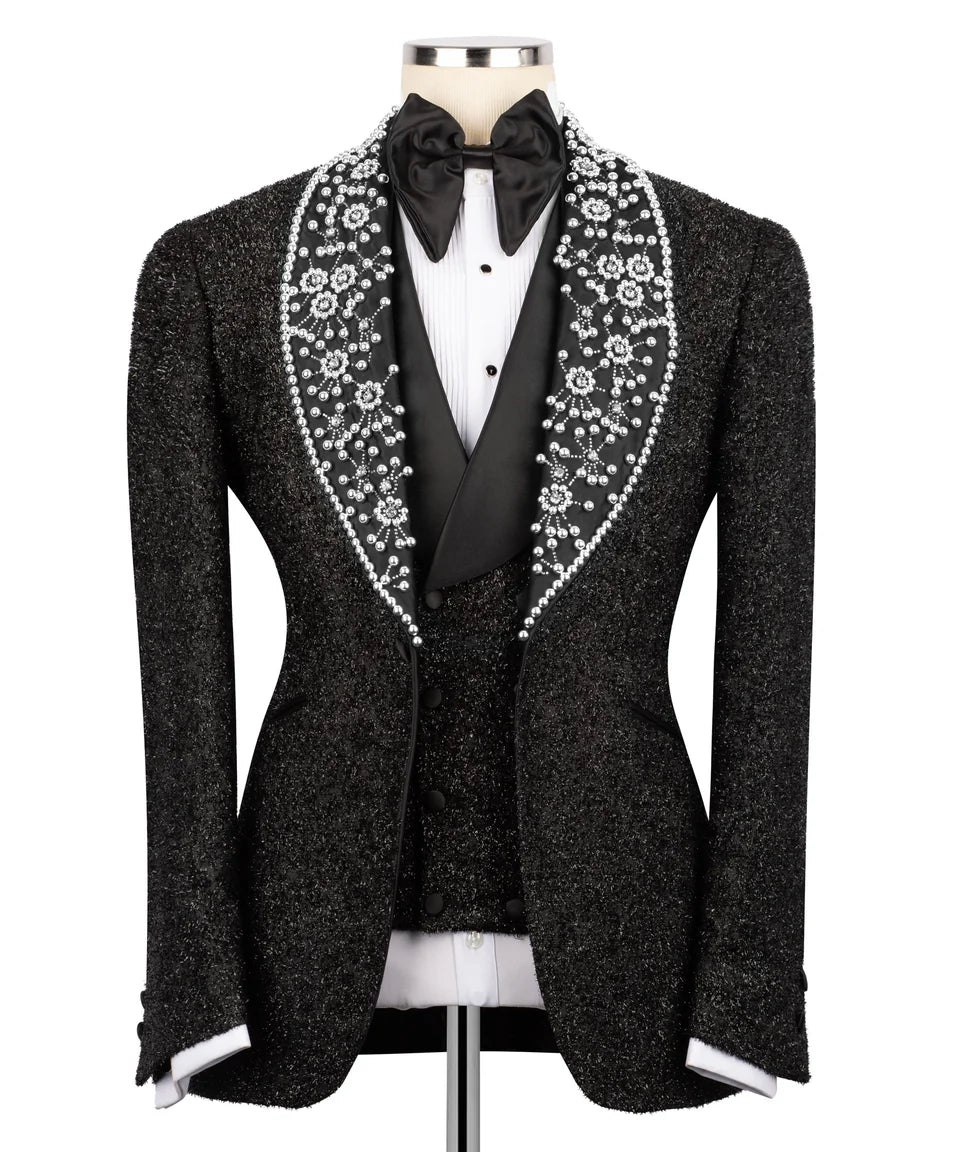 Sparkling Tuxedo With Crystal Embellishments