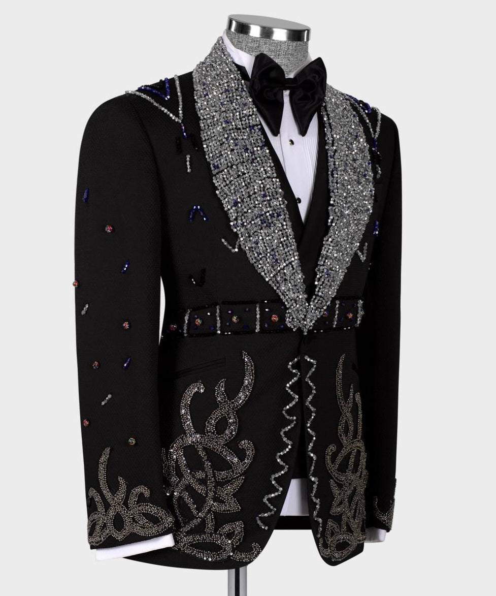 Jewelry Embellished Black Tuxedo